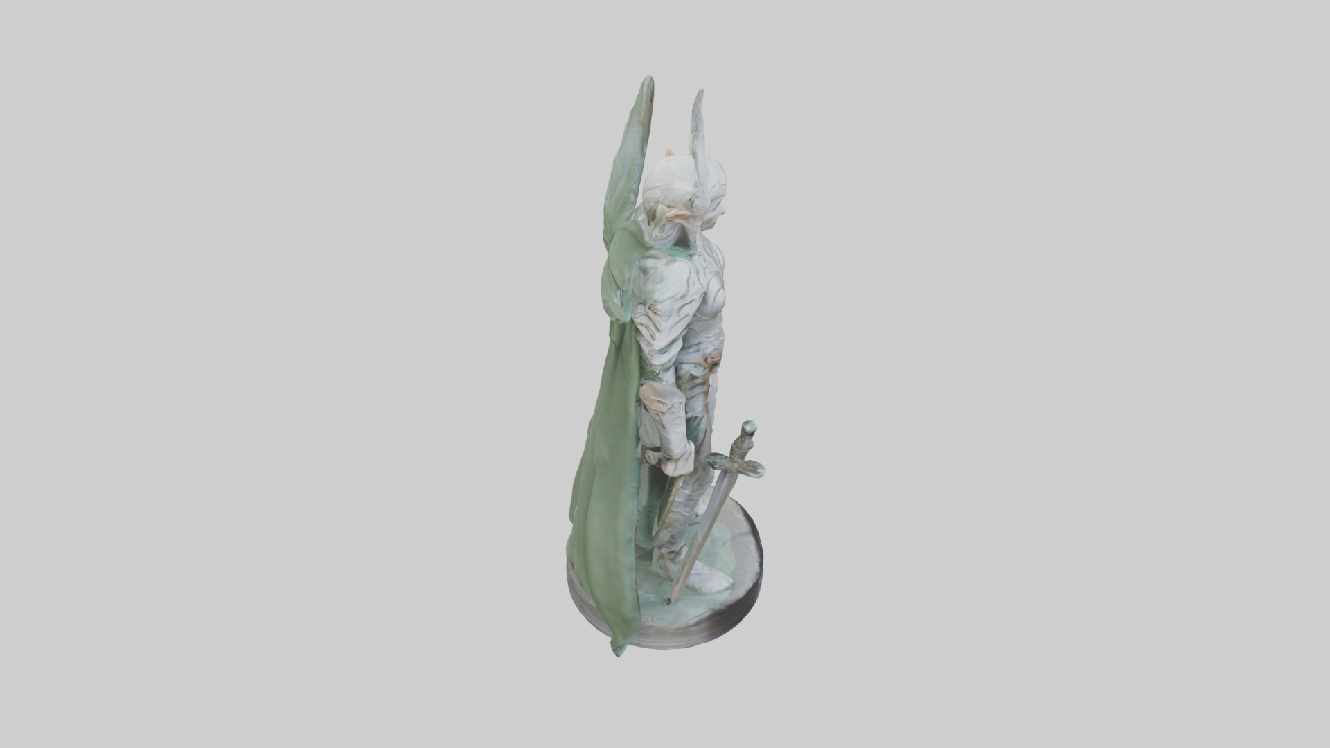 Elven Warrior statue model 3D model_18