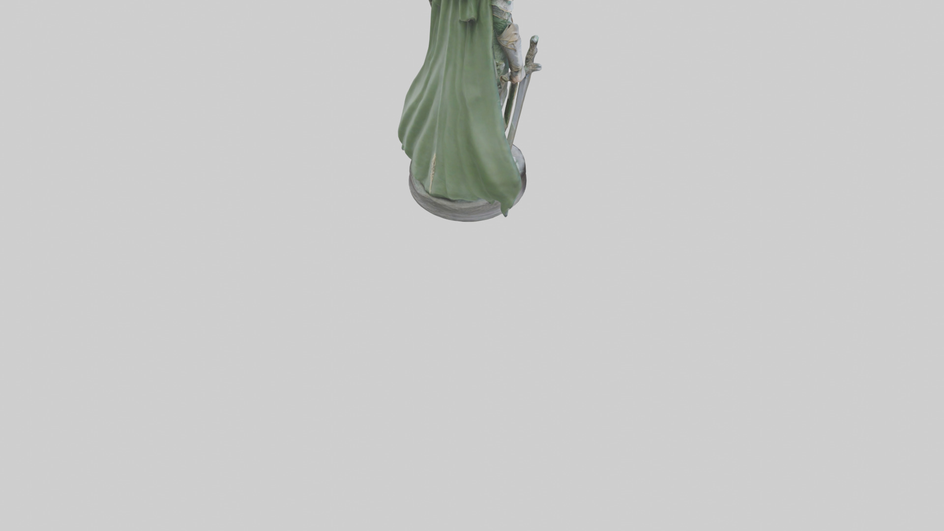 Elven Warrior statue model 3D model_4