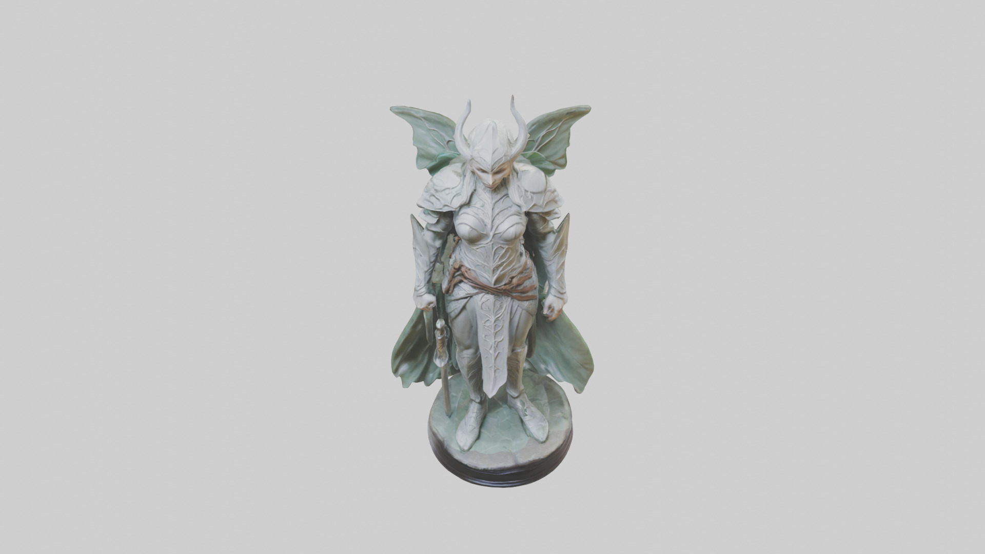 Elven Warrior statue model 3D model_16