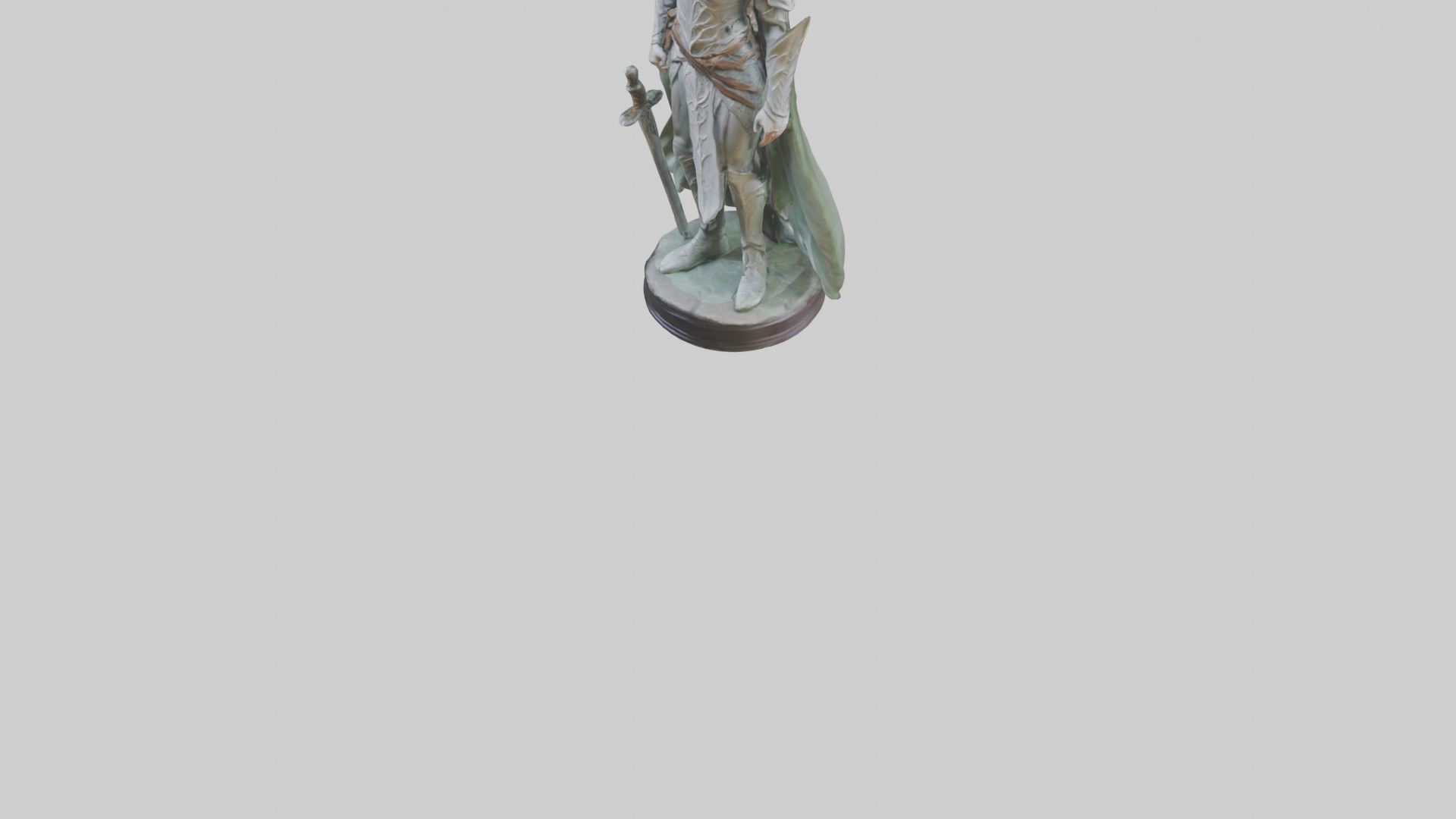 Elven Warrior statue model 3D model_5
