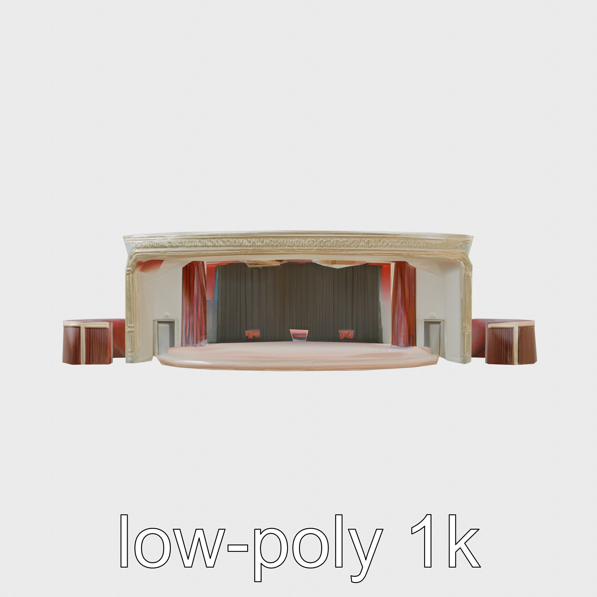 Floating Theater with Dynamic Stage and Decor System Low-poly 3D model_7