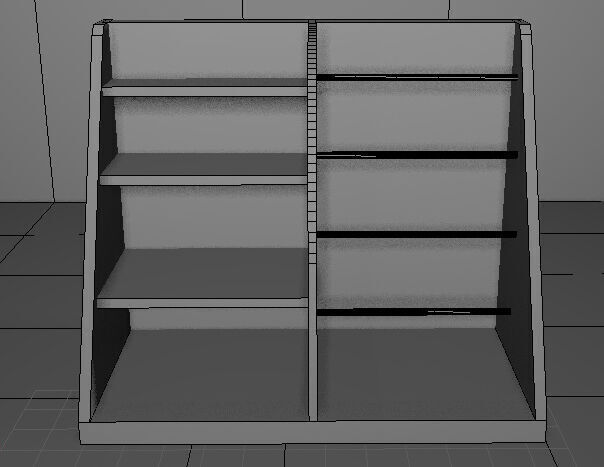 furniture cupboard Low-poly 3D model_1