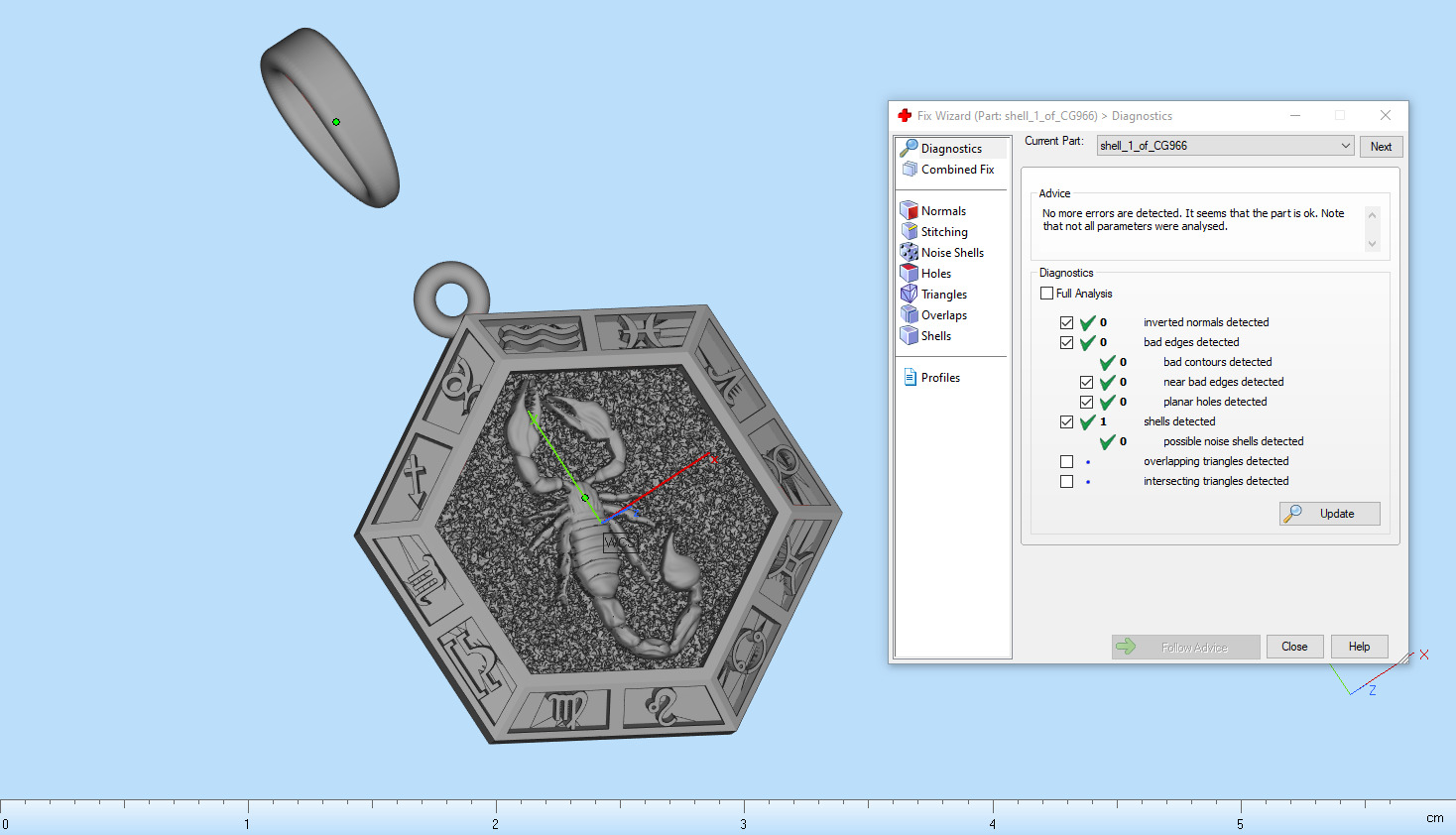 Zodiac sign scorpion pendant model 966 3D print model_5