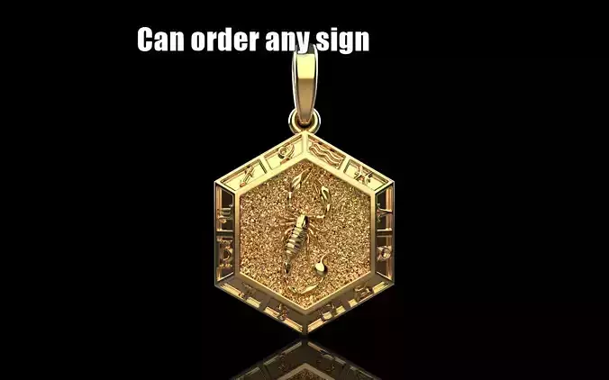 Zodiac sign scorpion pendant model 966