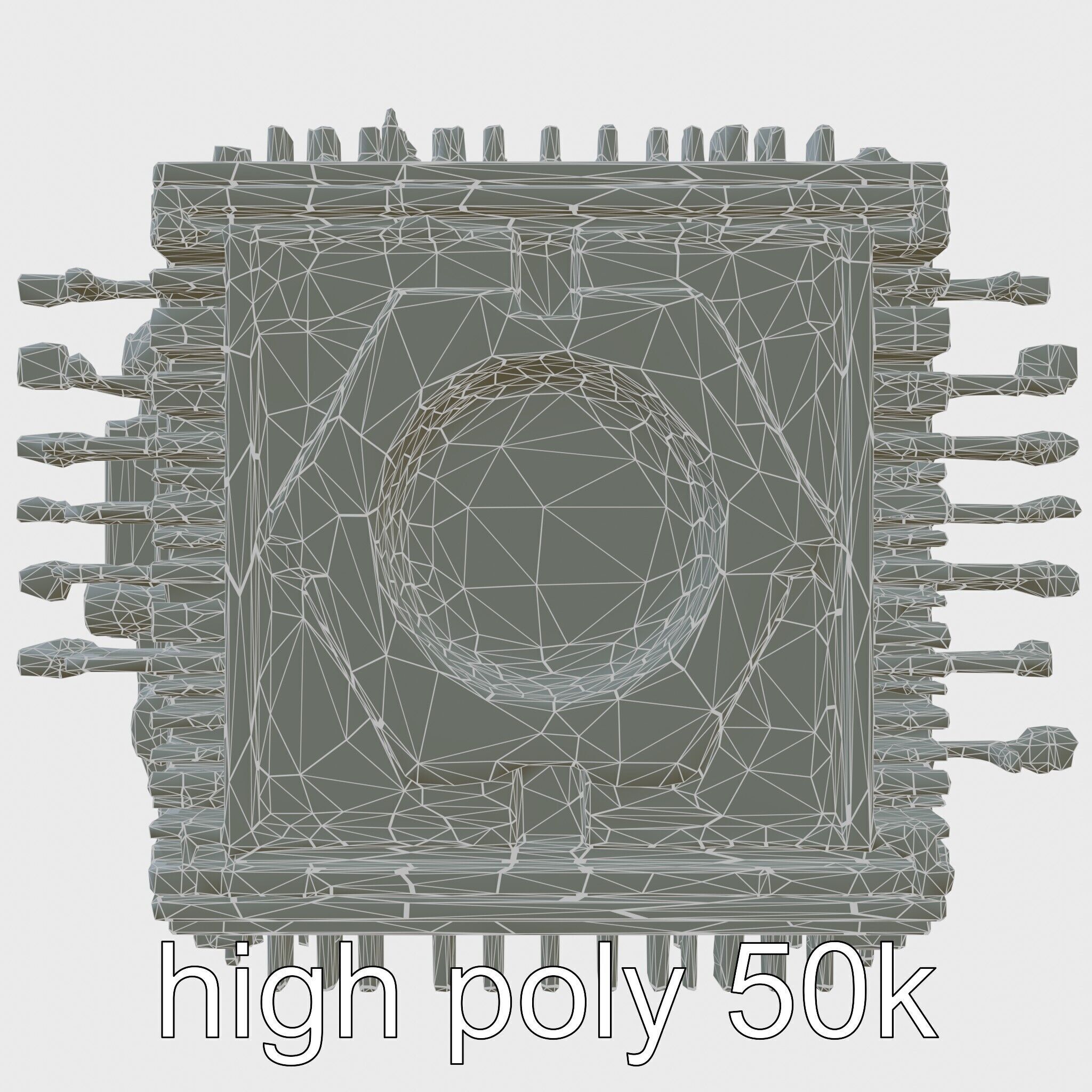 Quantum Computer Future Event Simulator Model Low-poly 3D model_32