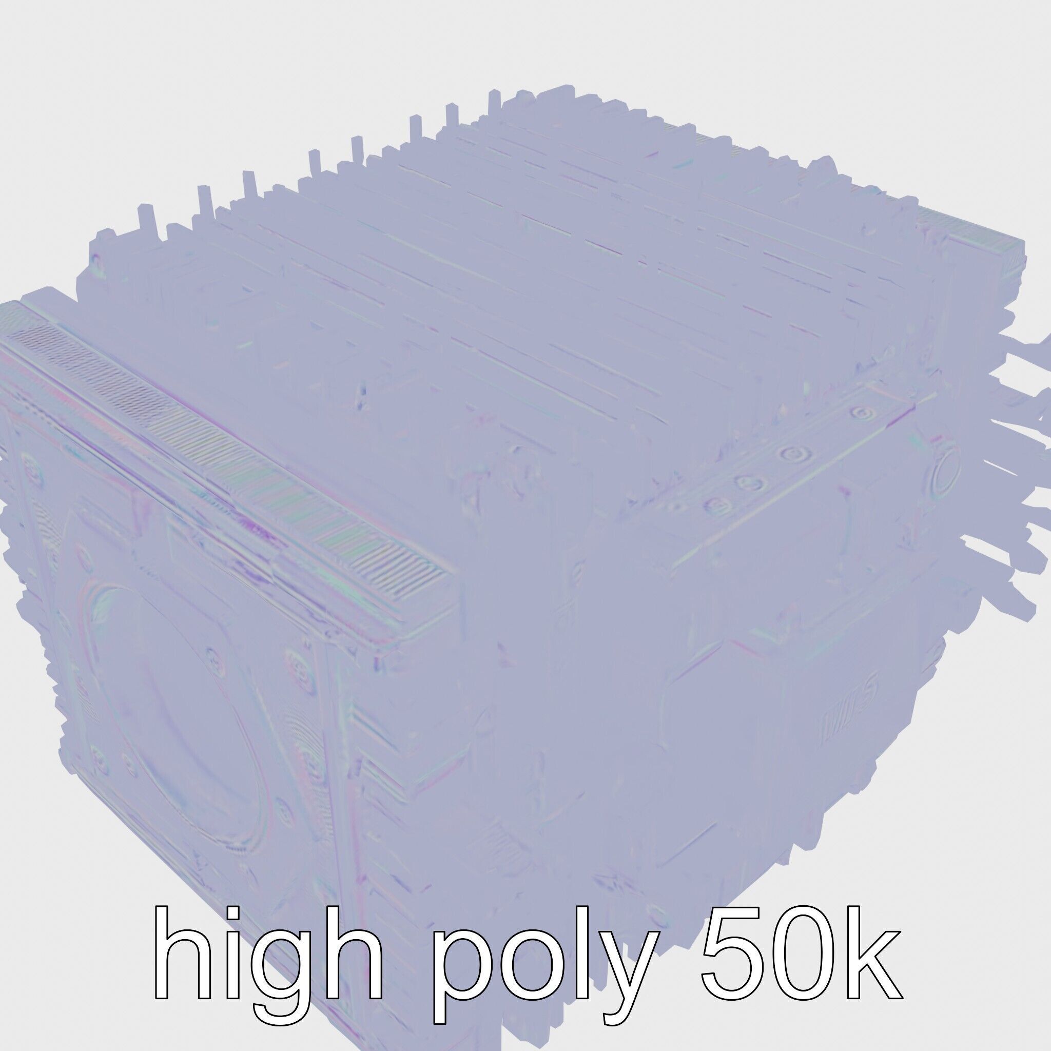 Quantum Computer Future Event Simulator Model Low-poly 3D model_24