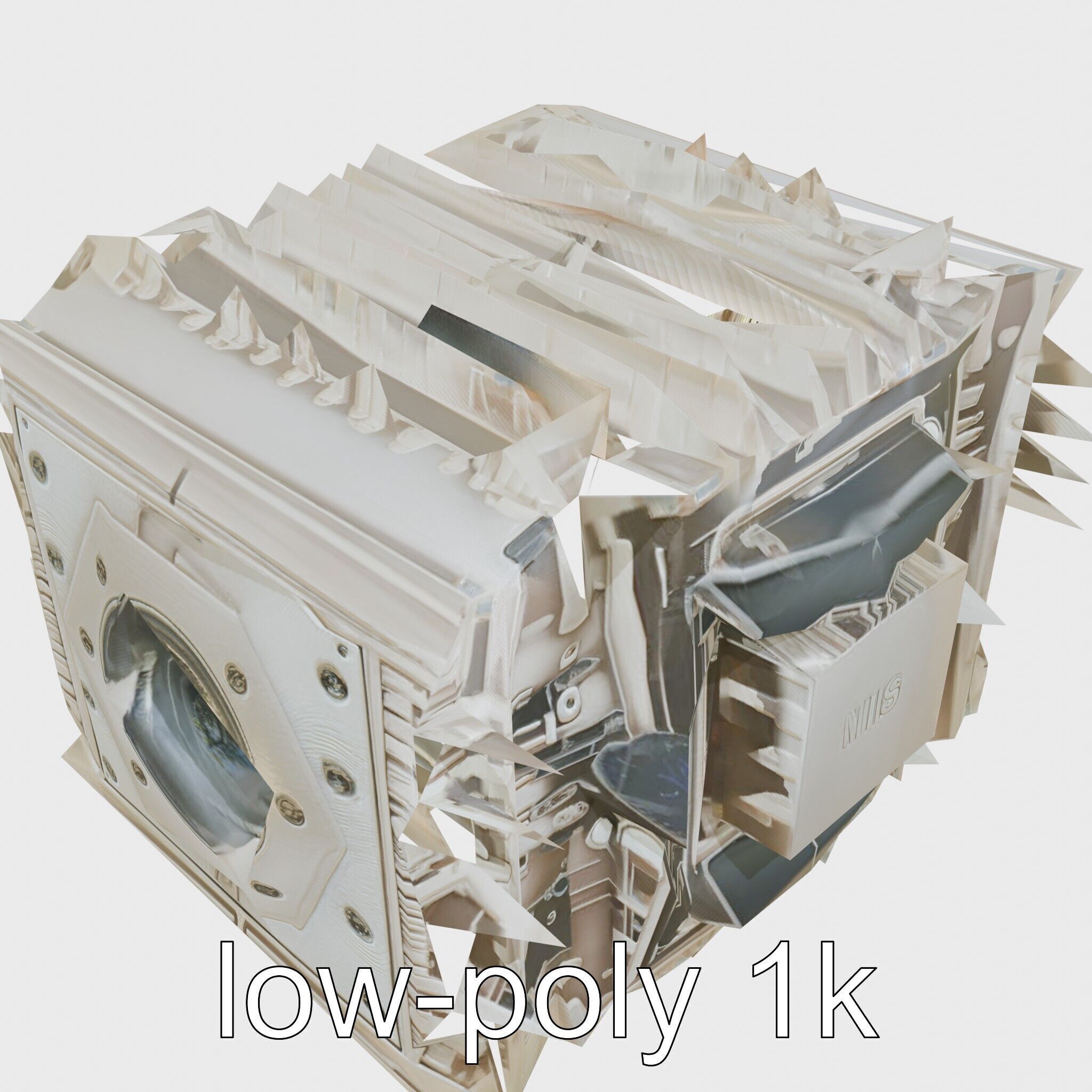 Quantum Computer Future Event Simulator Model Low-poly 3D model_13