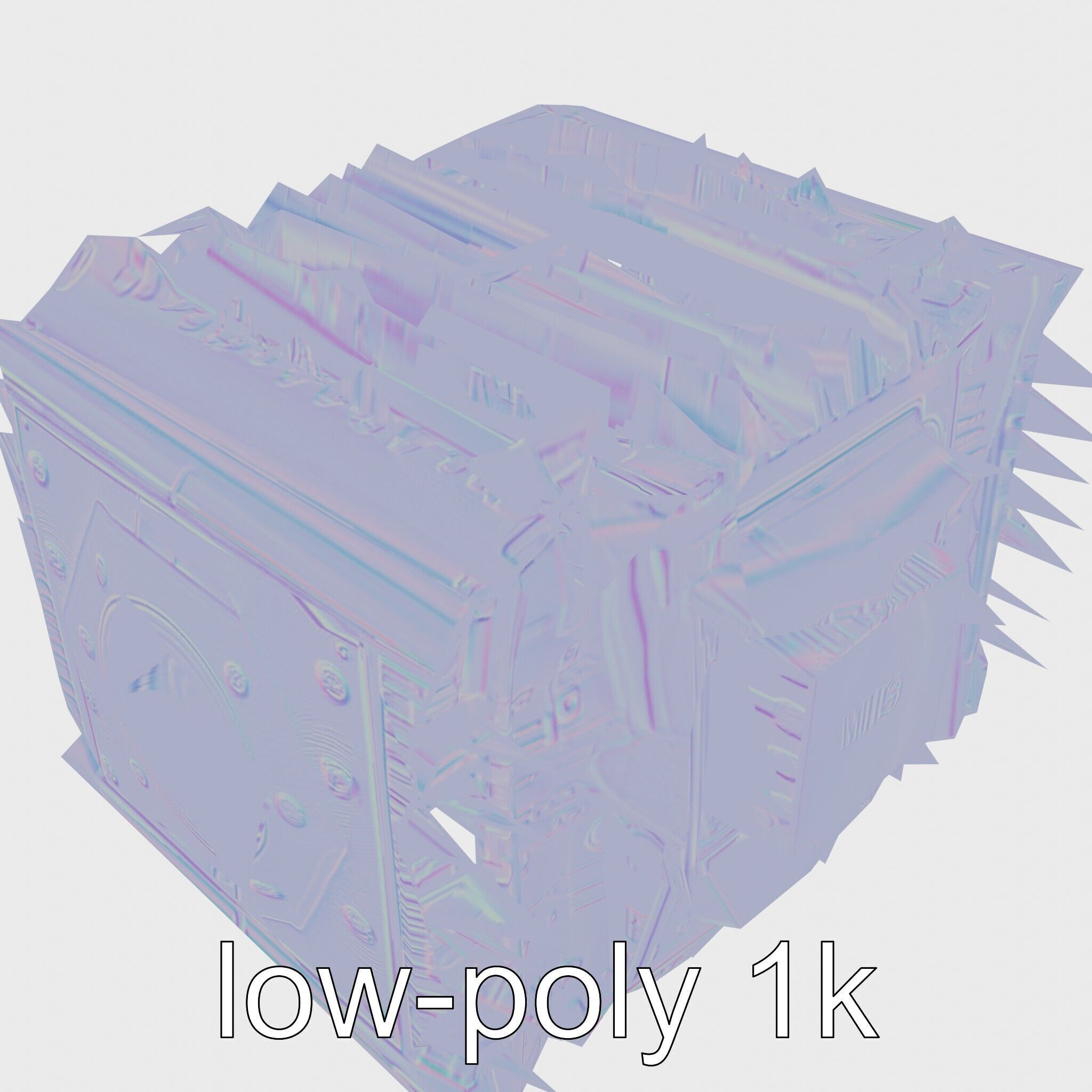 Quantum Computer Future Event Simulator Model Low-poly 3D model_15