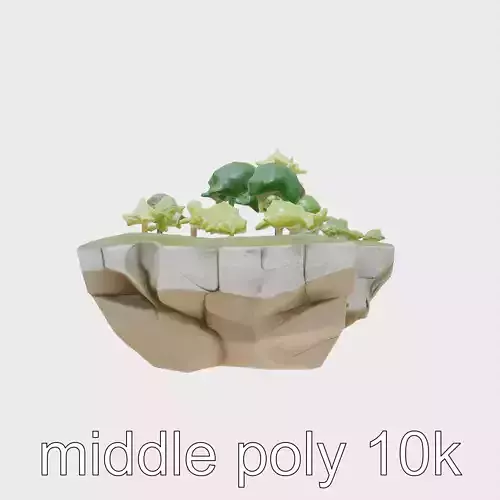 Floating Island with Soaring Trees and Self-Renewing Soil System