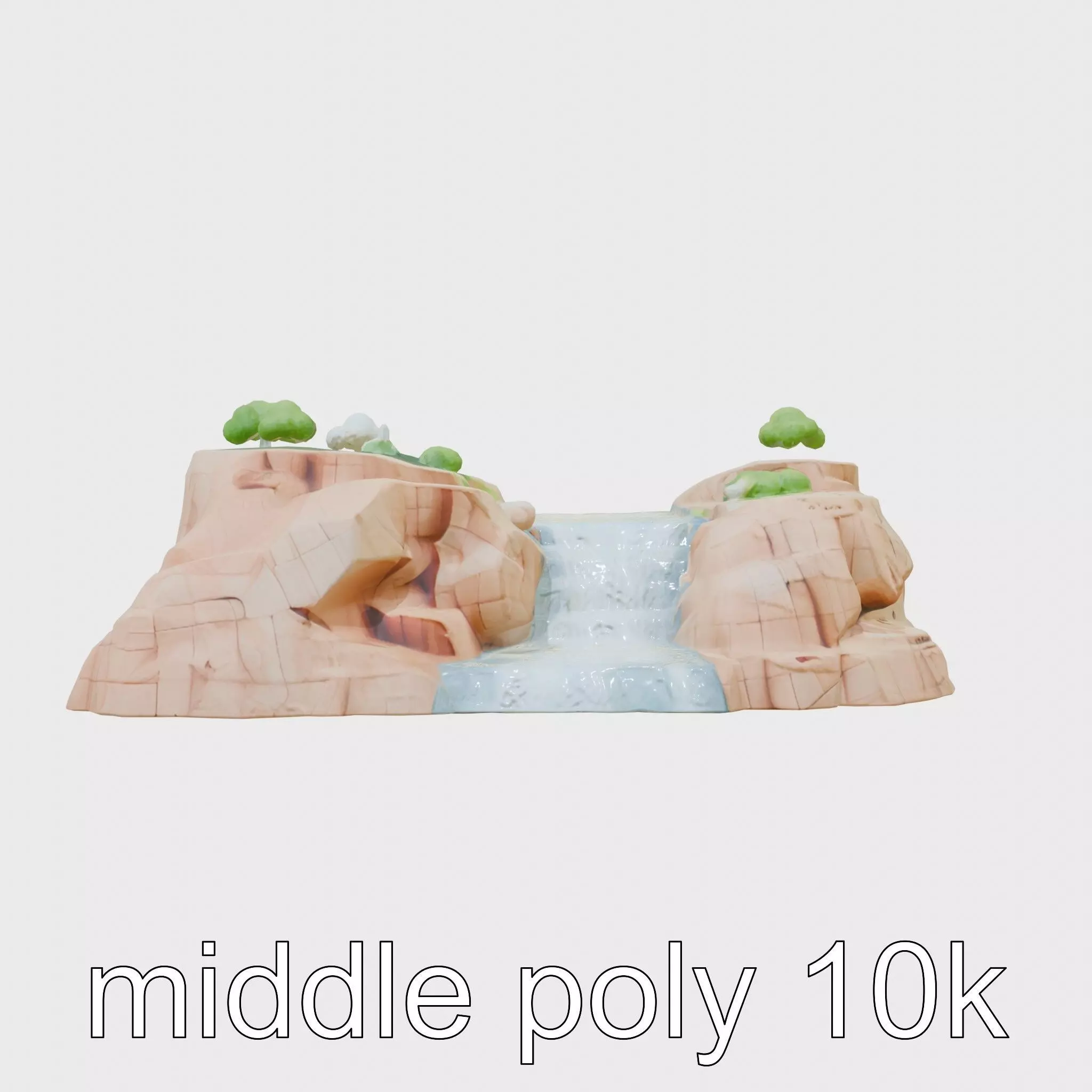 Artificial River with Self-Restoring Waterflow Model Low-poly 3D model