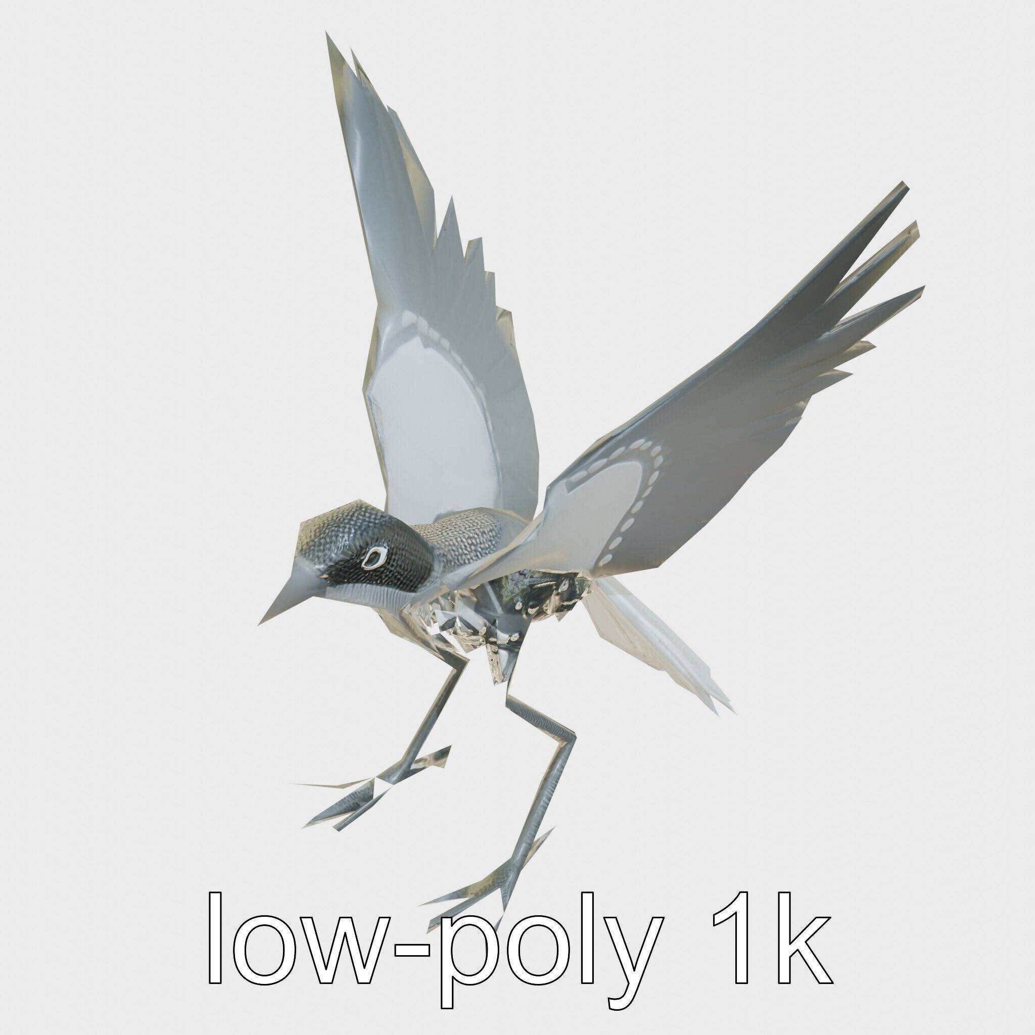 3D model Carbon Fiber Mechanical Messenger Bird 3D Model VR / AR / low ...