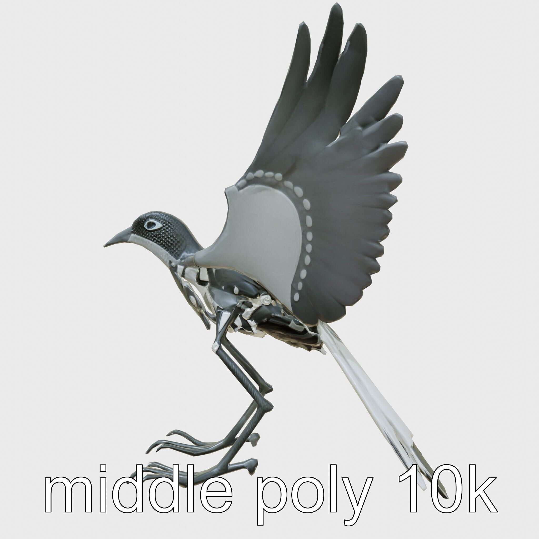 3D model Carbon Fiber Mechanical Messenger Bird 3D Model VR / AR / low ...