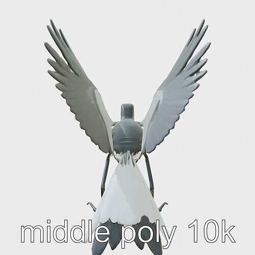 Carbon Fiber Mechanical Messenger Bird 3D Model Low-poly 3D model