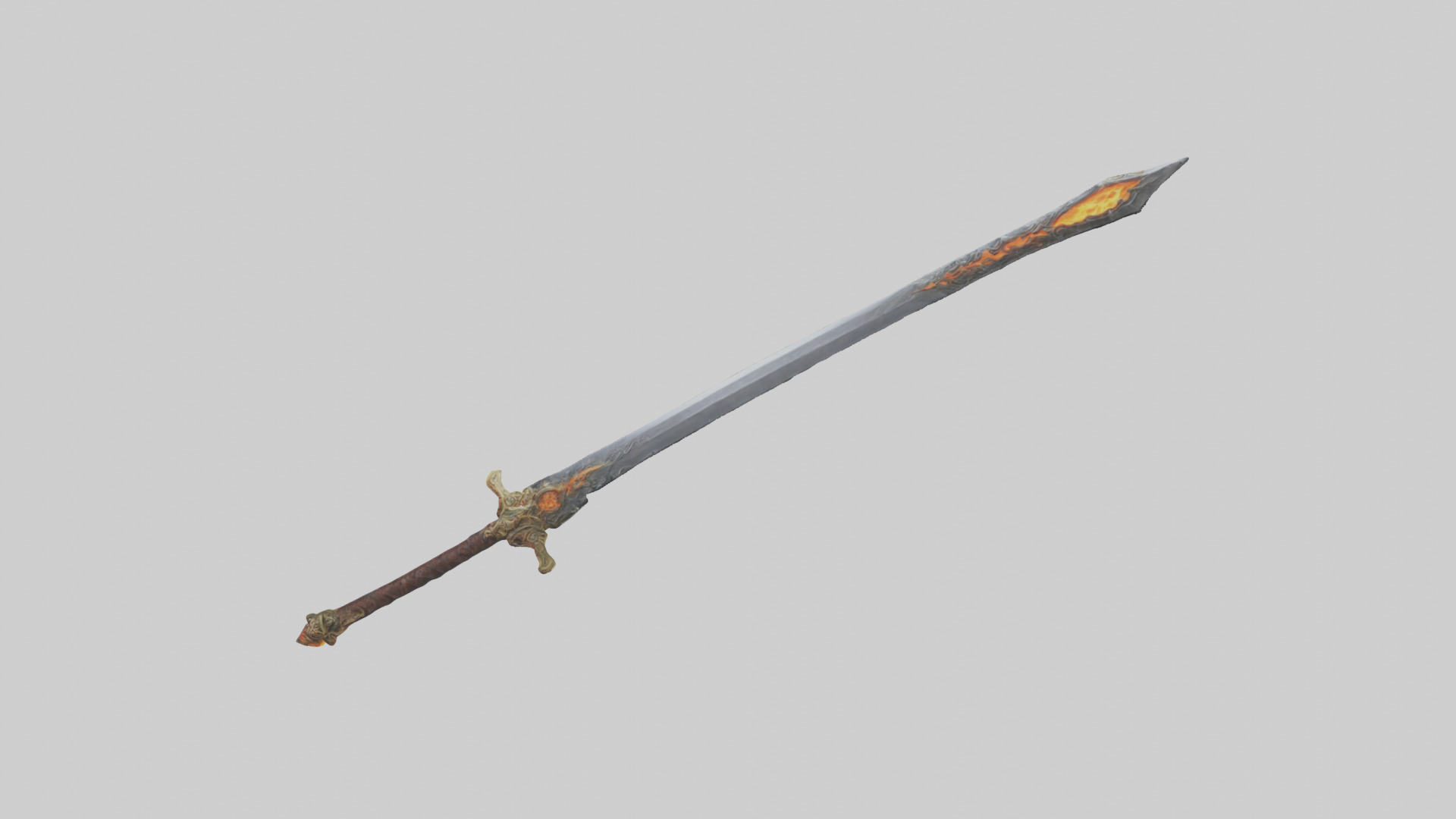 Ember Sword model Low-poly 3D model_1