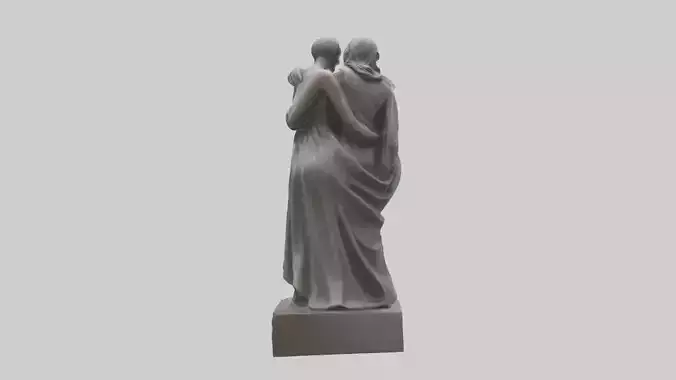 Embrace of Freedom statue model Low-poly 3D model