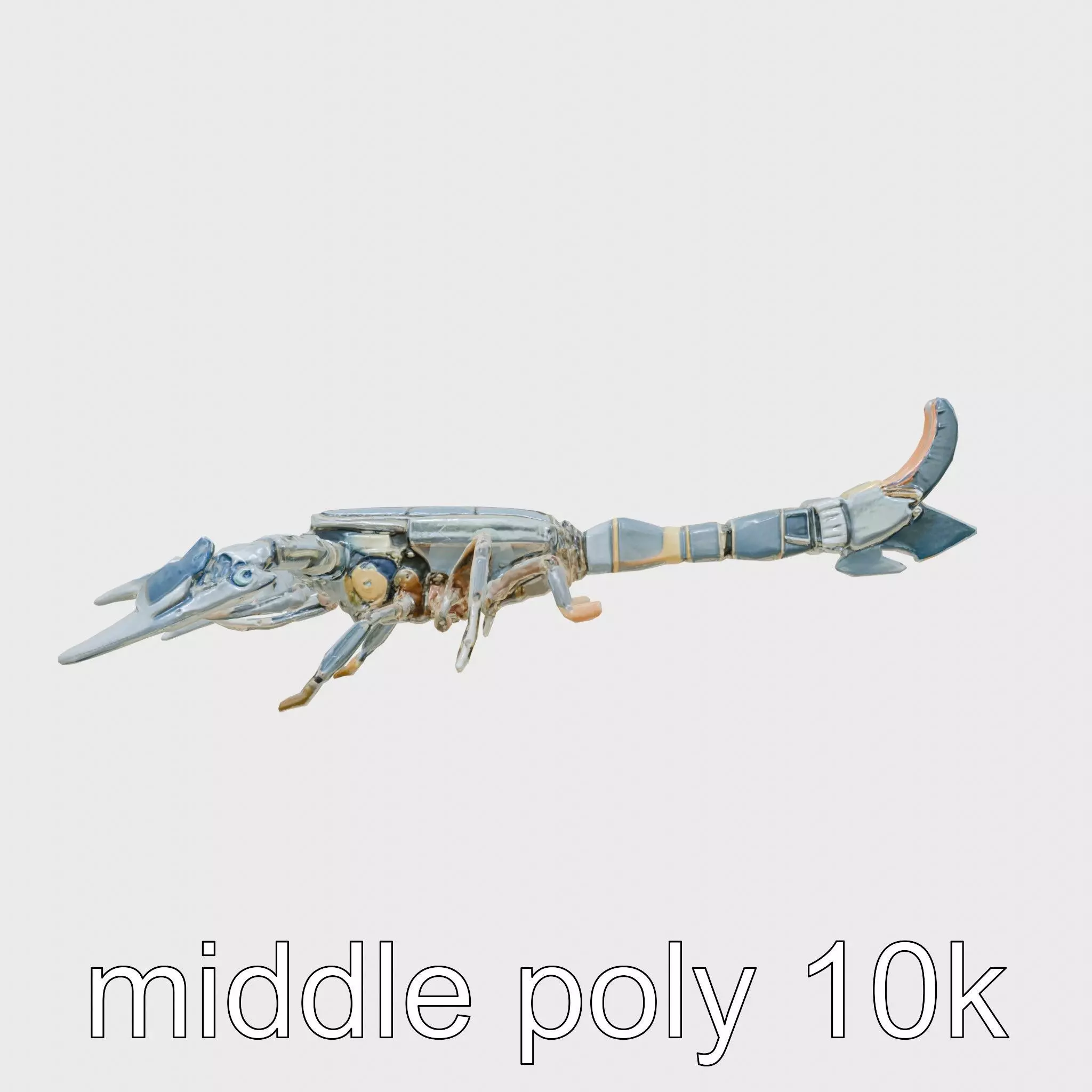 Mechanical Scorpion with Electric Tail Stingers and Reinforce... Low-poly 3D model