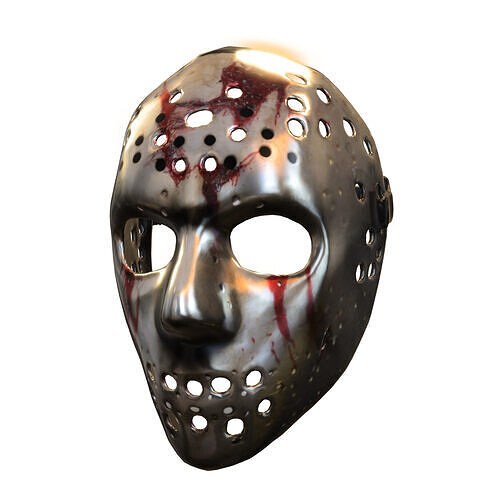 Horror Hockey Mask Bloodstained 3D model