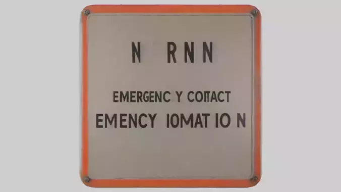 Emergency Contact Information Warning Sign model Low-poly 3D model