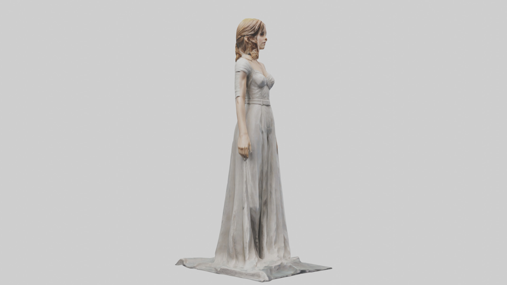 Emma Watson statue model Low-poly 3D model_7