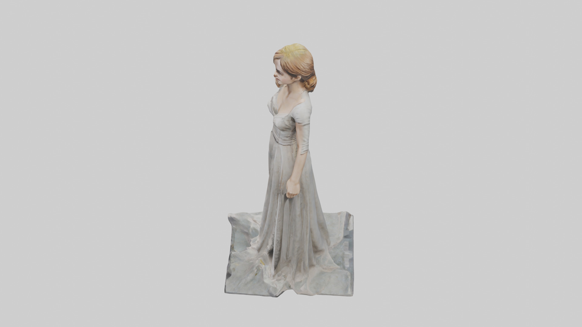 Emma Watson statue model Low-poly 3D model_17