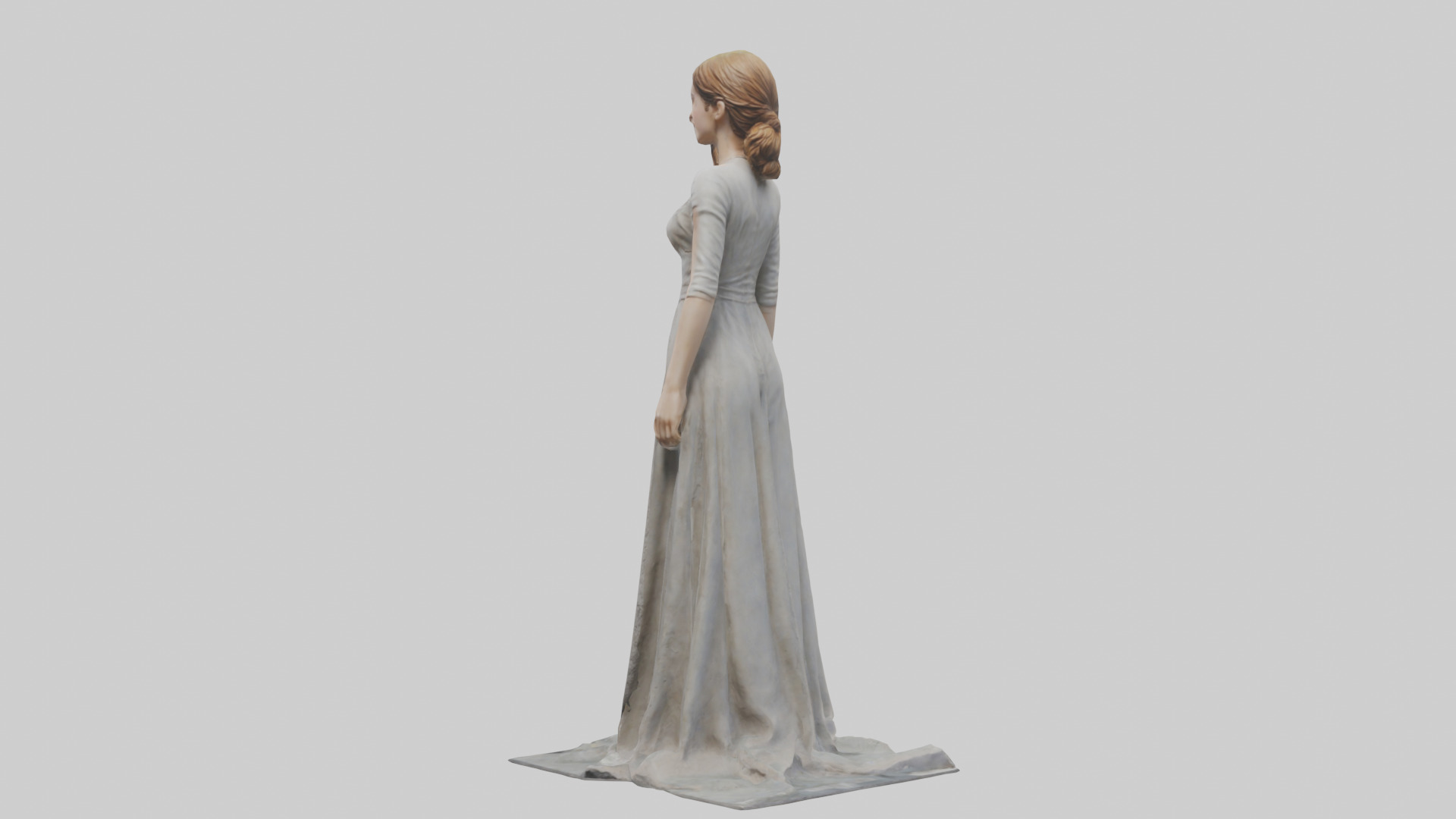 Emma Watson statue model Low-poly 3D model_1