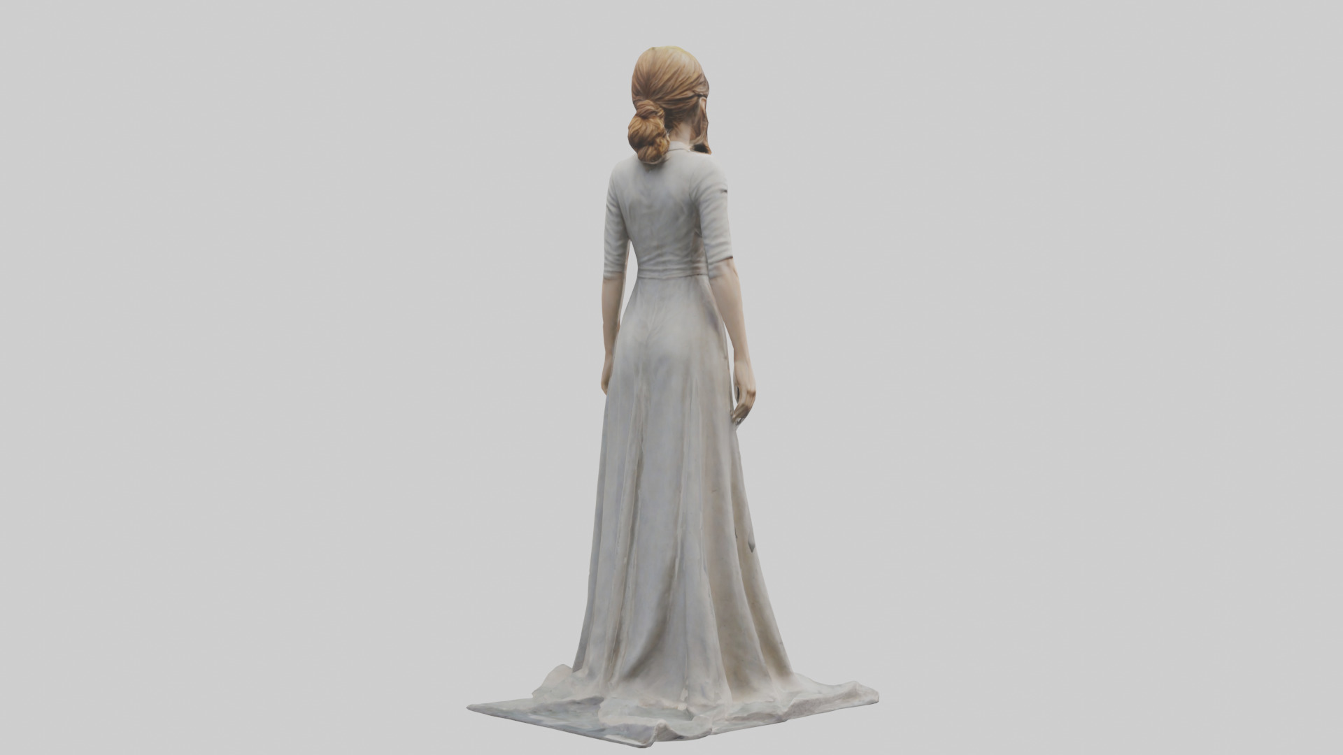 Emma Watson statue model Low-poly 3D model_2