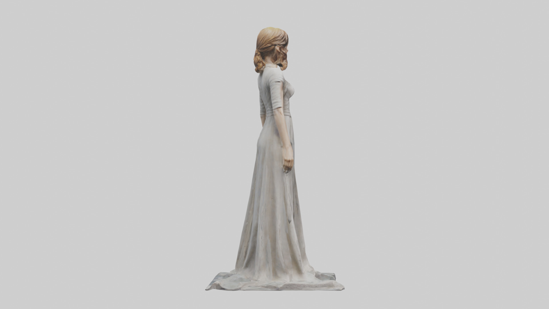 Emma Watson statue model Low-poly 3D model_13