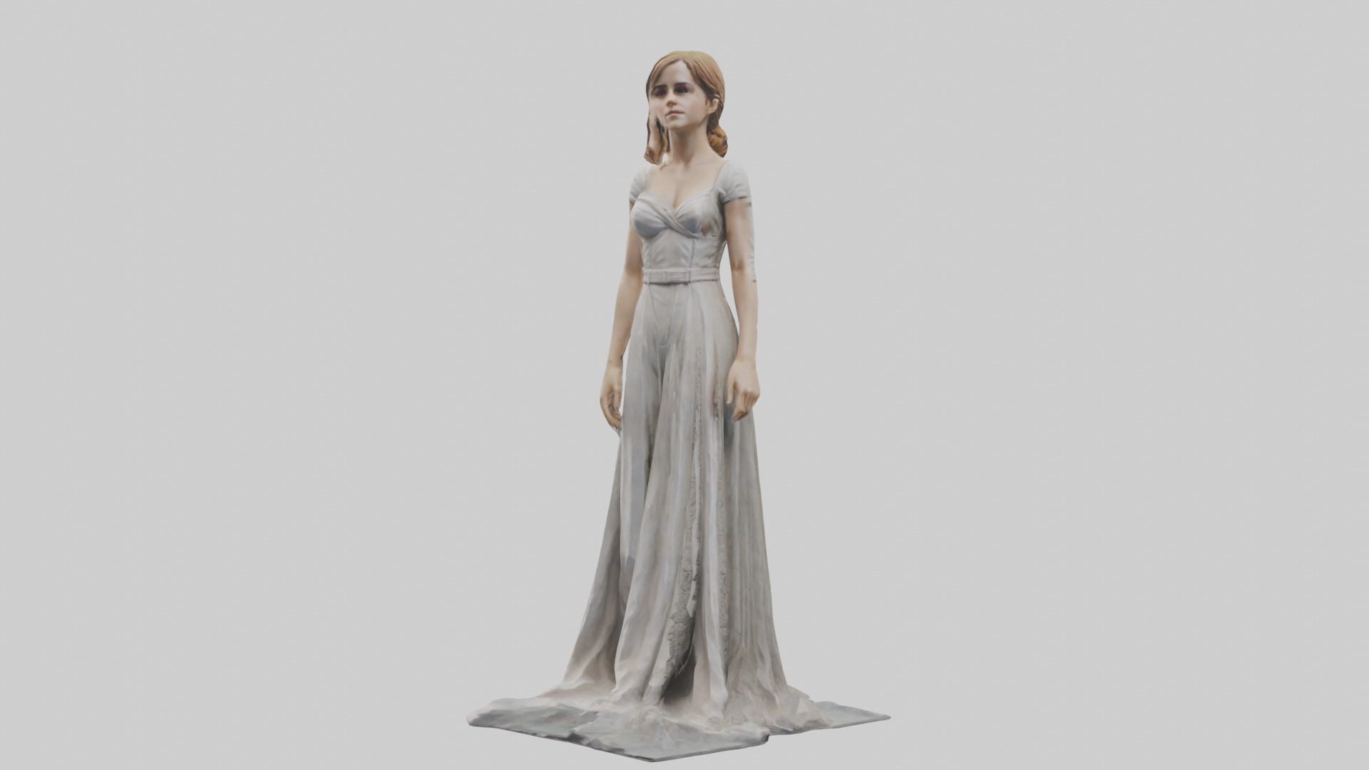 Emma Watson statue model Low-poly 3D model_10
