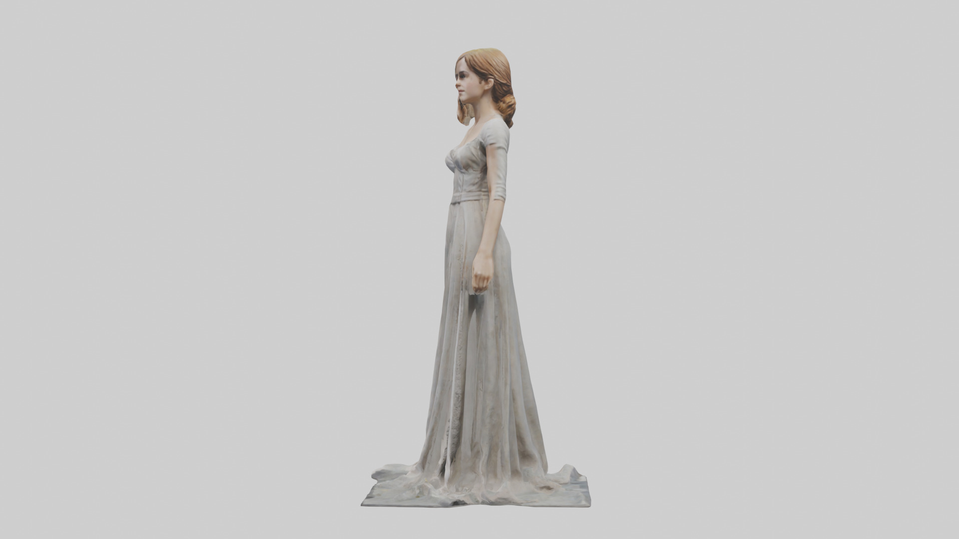 Emma Watson statue model Low-poly 3D model_12