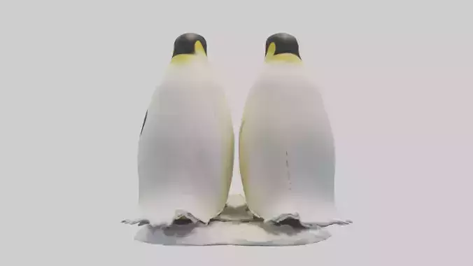 Emperor Penguin nesting model Low-poly 3D model