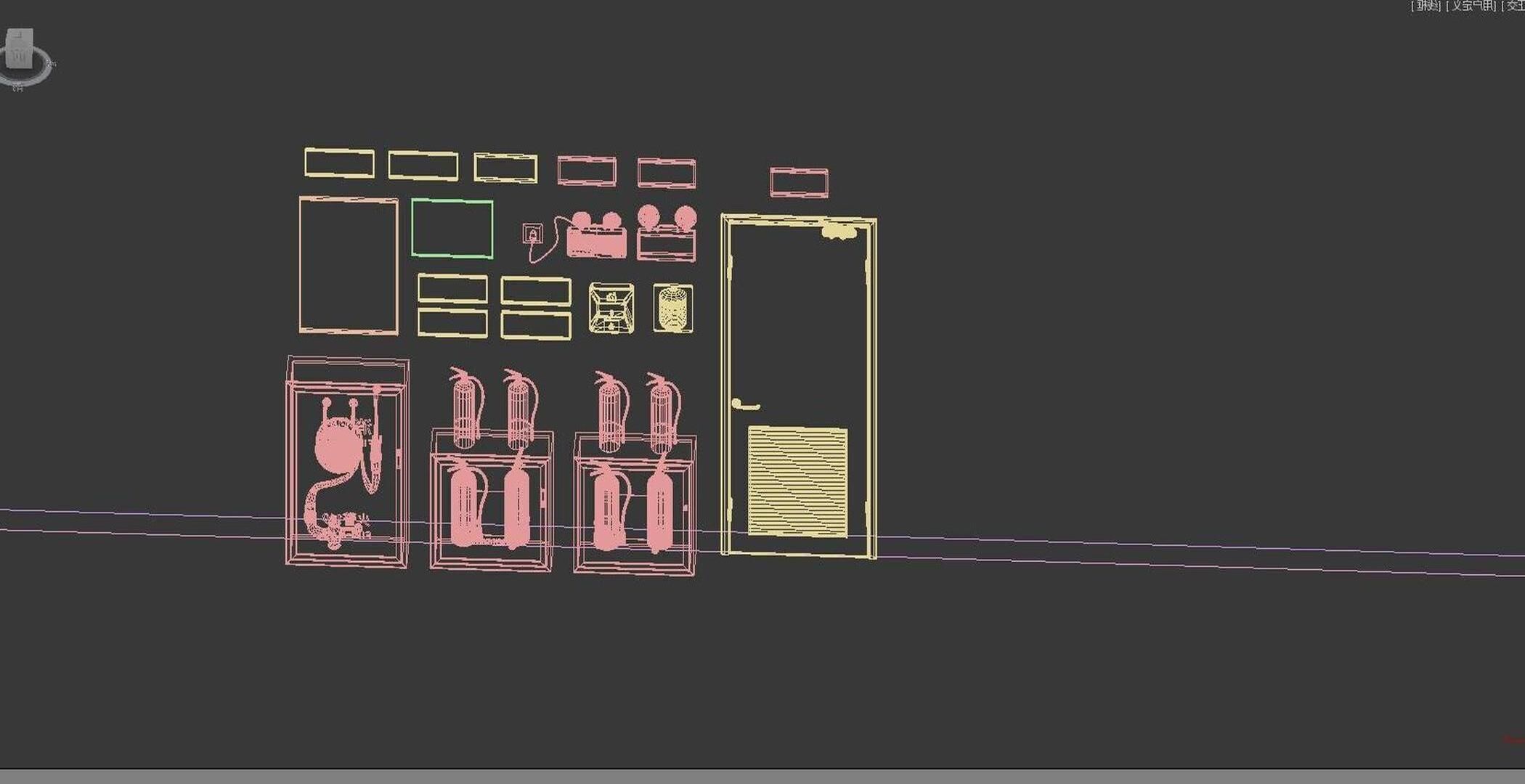 Fire modern hydrant fighting of 3D model_6