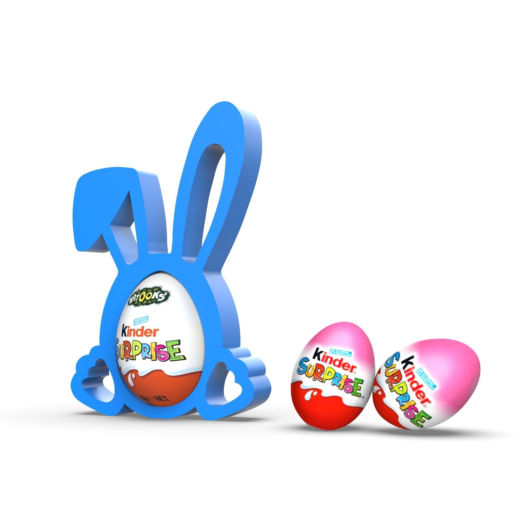 3D Bunny Egg Holder - Surprise Egg Bunny Ears Egg Holder 3D print model_4