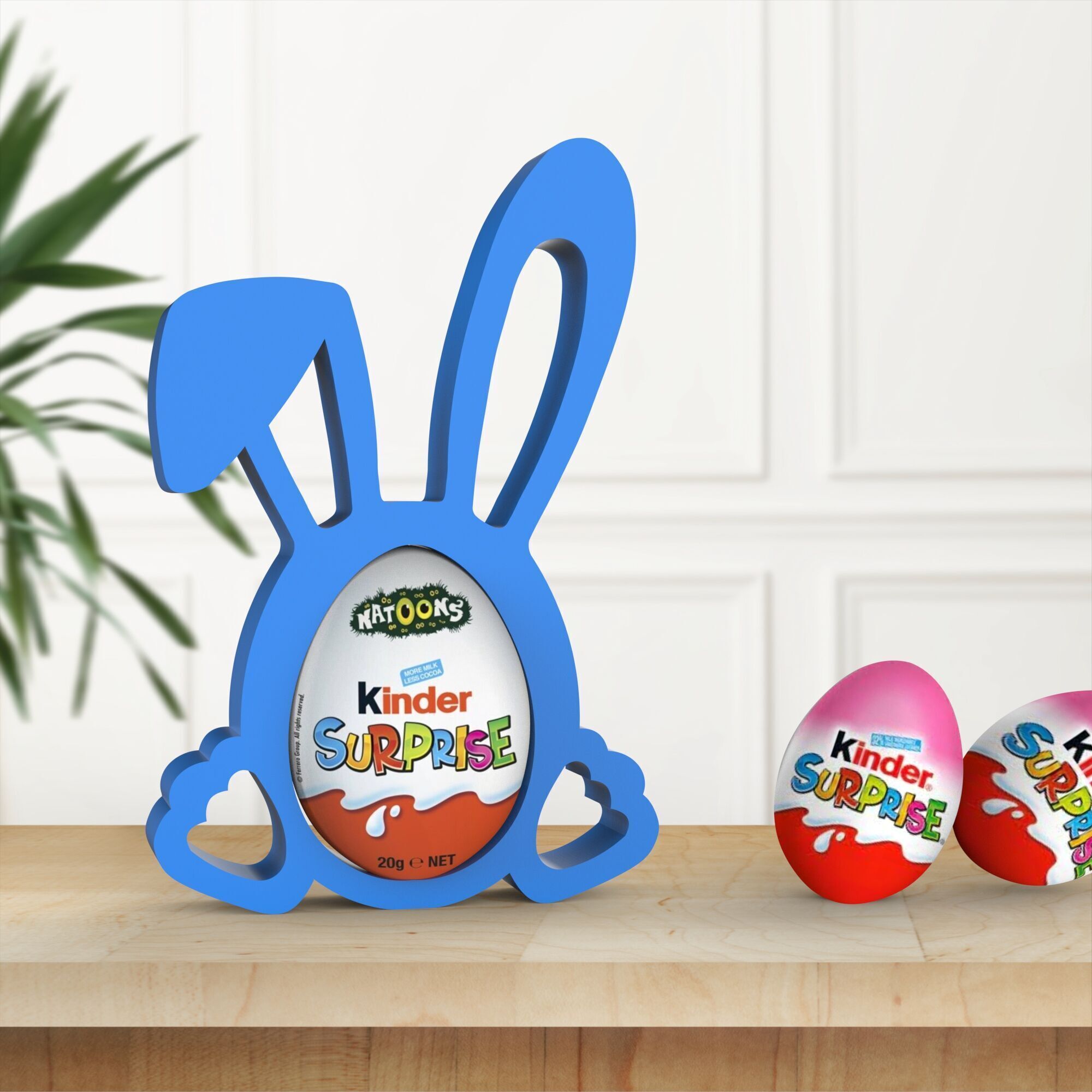 3D Bunny Egg Holder - Surprise Egg Bunny Ears Egg Holder 3D print model_6