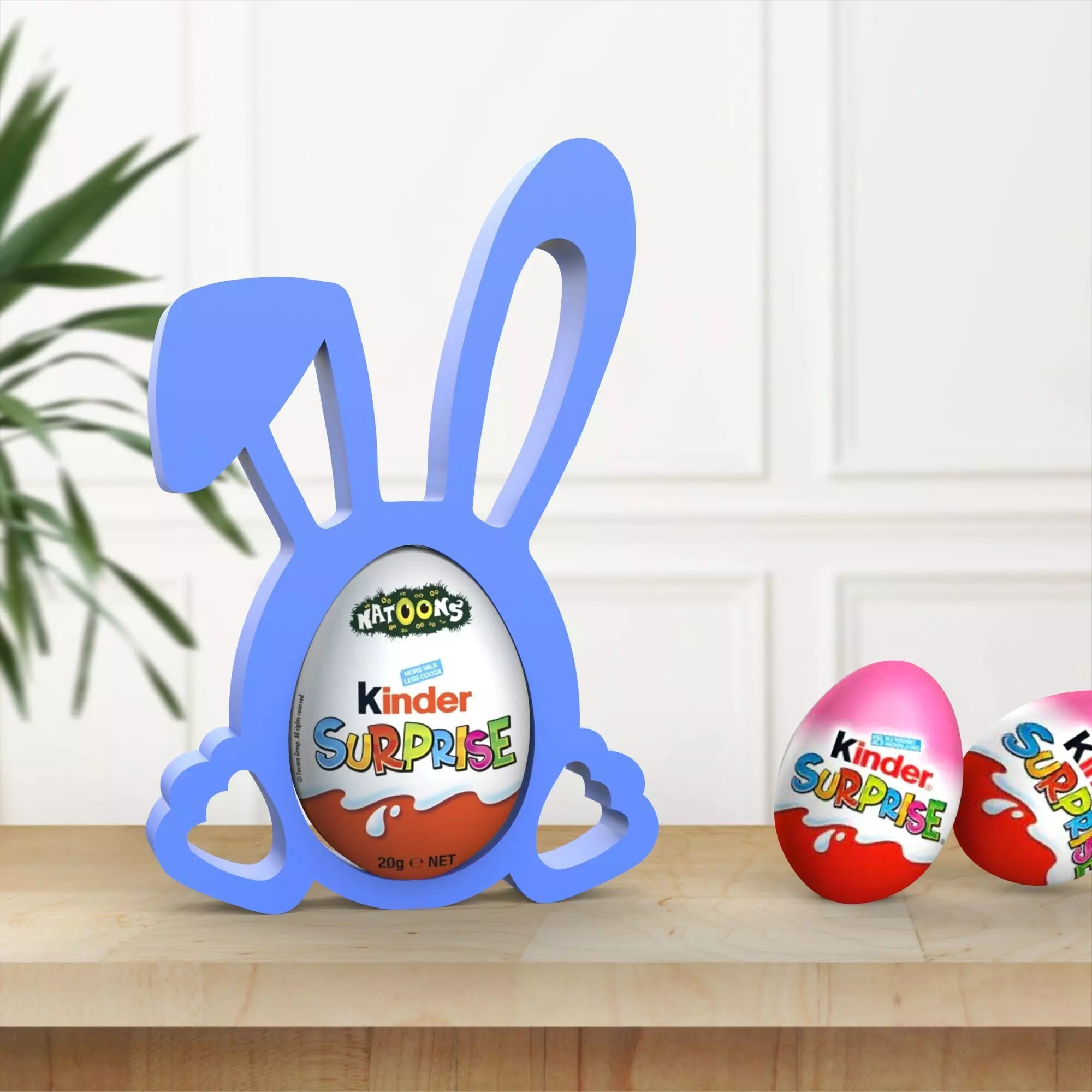 3D Bunny Egg Holder - Surprise Egg Bunny Ears Egg Holder 3D print model_0