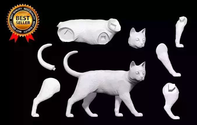 Cat 3D Print Sliced Model Ready for Printing