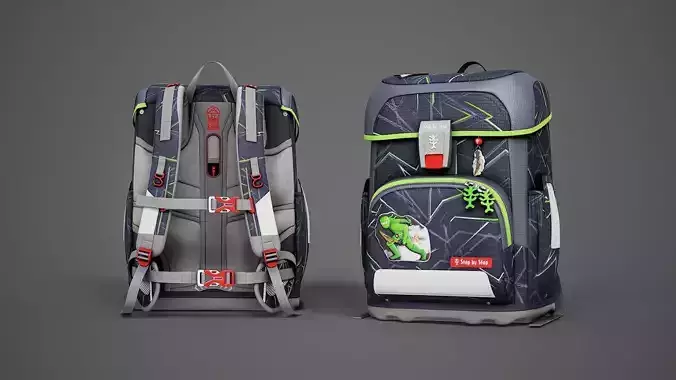 School Bags - 3d model Kids bag