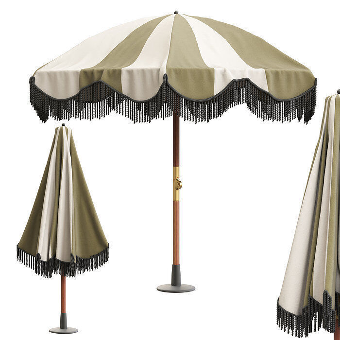 20 Highpoly Parasol  and 13 Highpoly sunbed pack 3D model_3