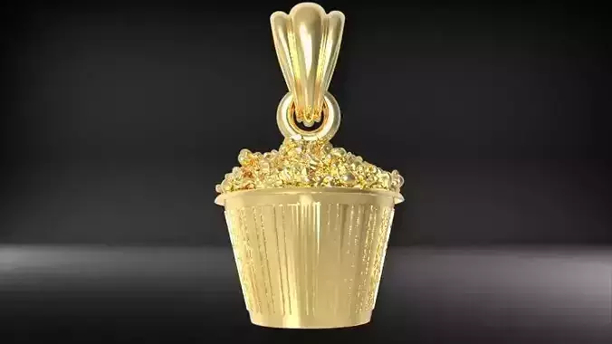 Bucket of Popcorn Pendant Necklace Charm Bracelet Jewelry