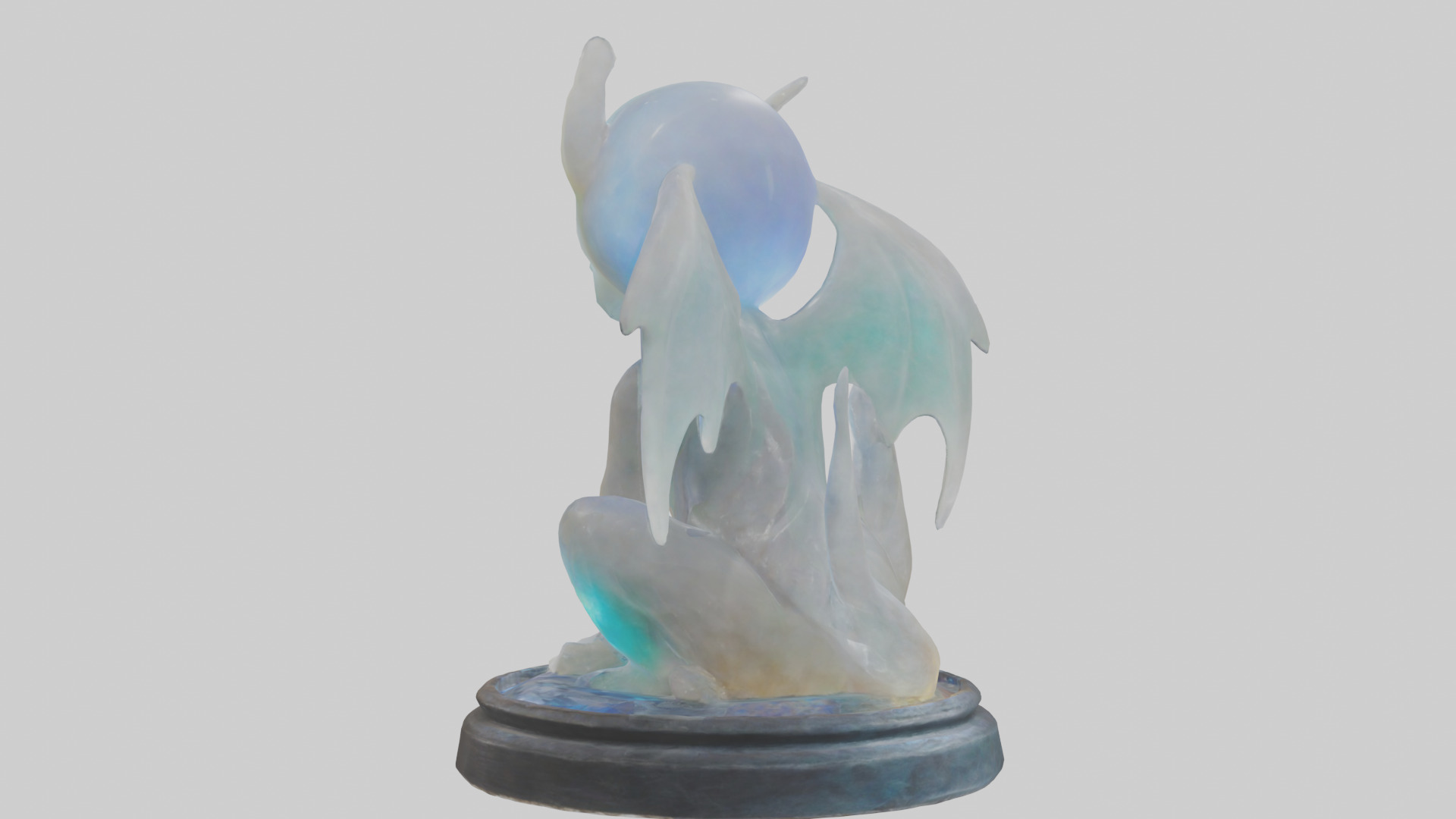 Enchanted Moonstone statue model Low-poly 3D model_1