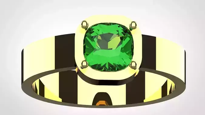 green tsavorite unisex ring 