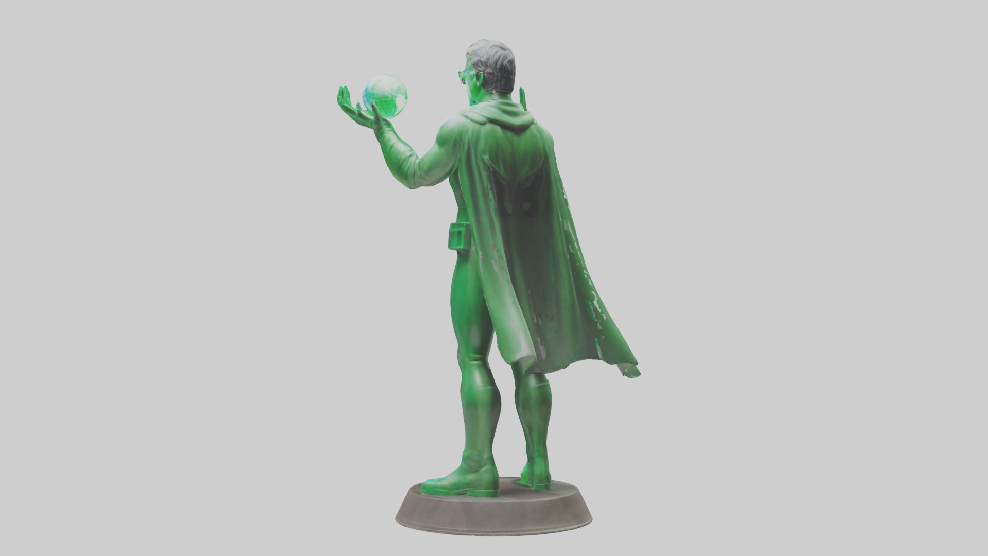 Energy Conservation Hero Statue model Low-poly 3D model_1