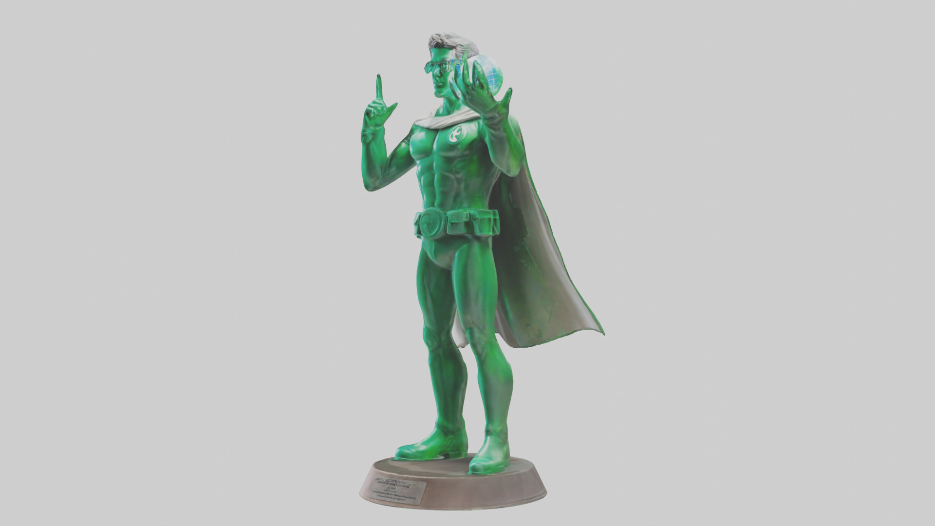 Energy Conservation Hero Statue model Low-poly 3D model_10