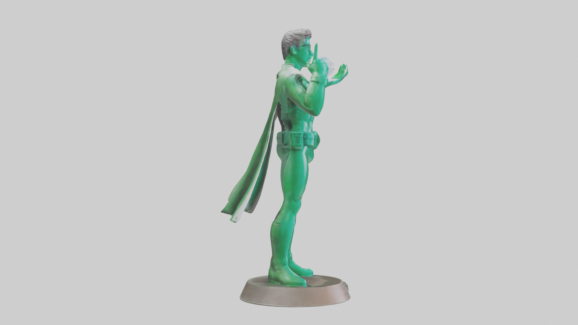 Energy Conservation Hero Statue model Low-poly 3D model_13