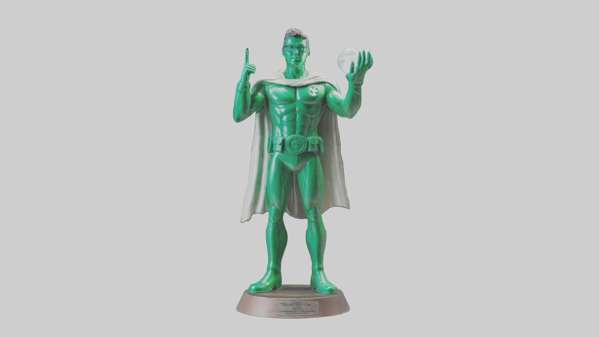 Energy Conservation Hero Statue model Low-poly 3D model_9