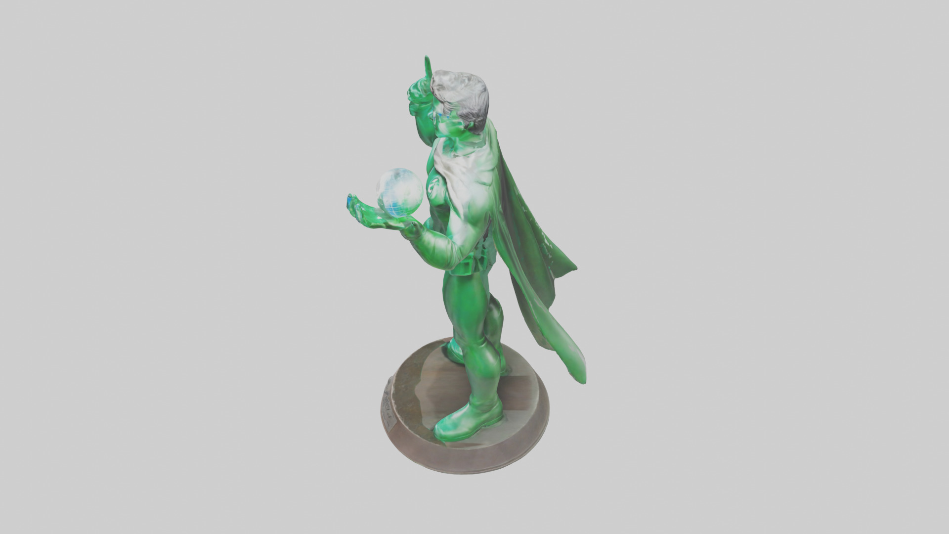 Energy Conservation Hero Statue model Low-poly 3D model_17