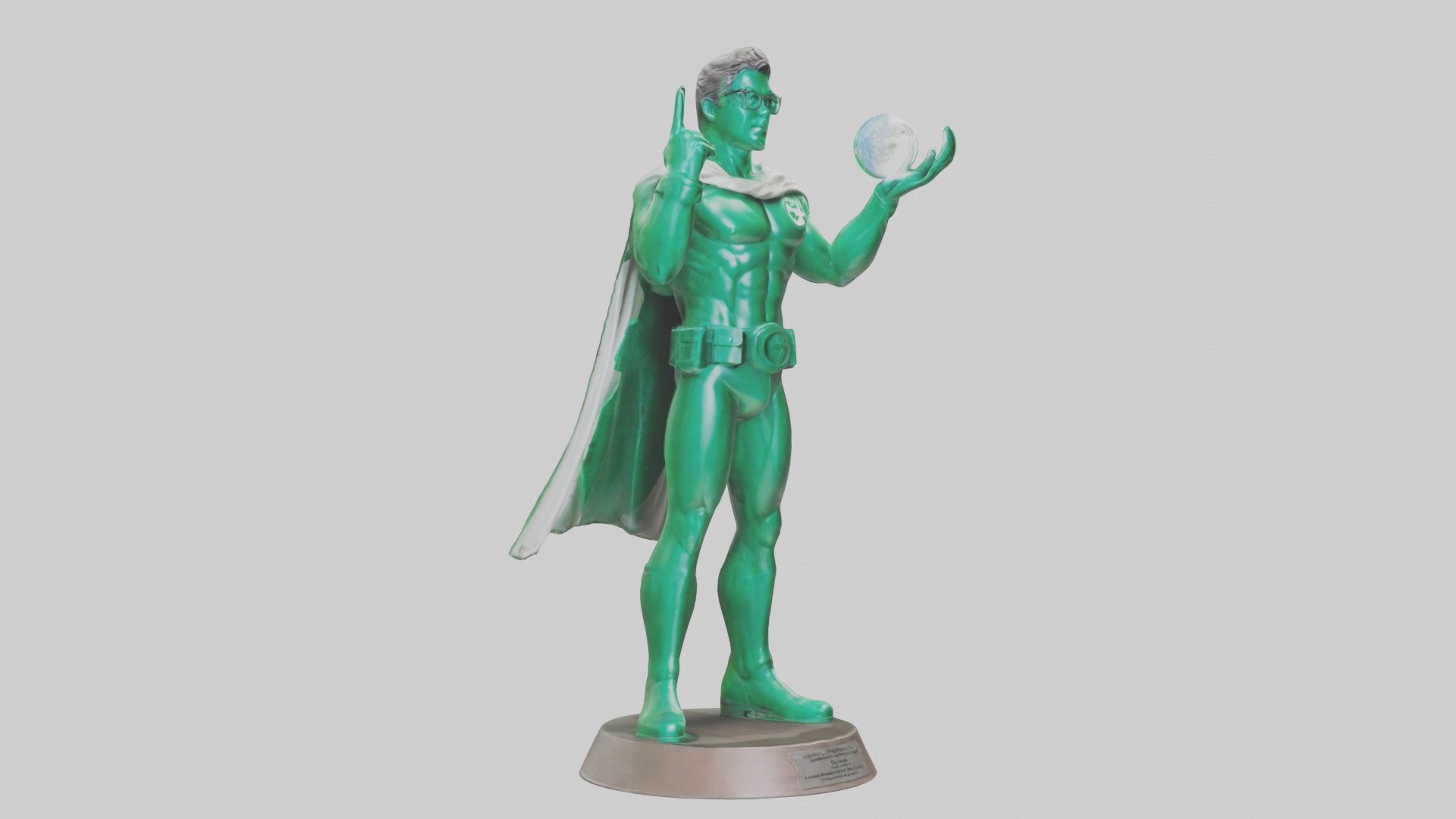 Energy Conservation Hero Statue model Low-poly 3D model_11