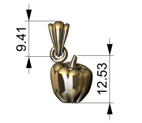  bell pepper  Pendant fruit puffed  charm  Necklace  jewelry 3D print model_12