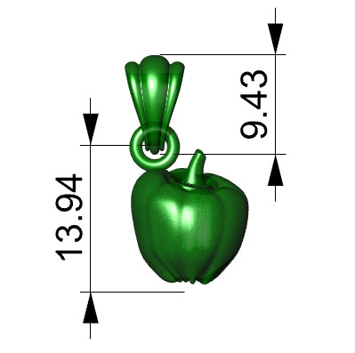  bell pepper  Pendant fruit puffed  charm  Necklace  jewelry 3D print model_16