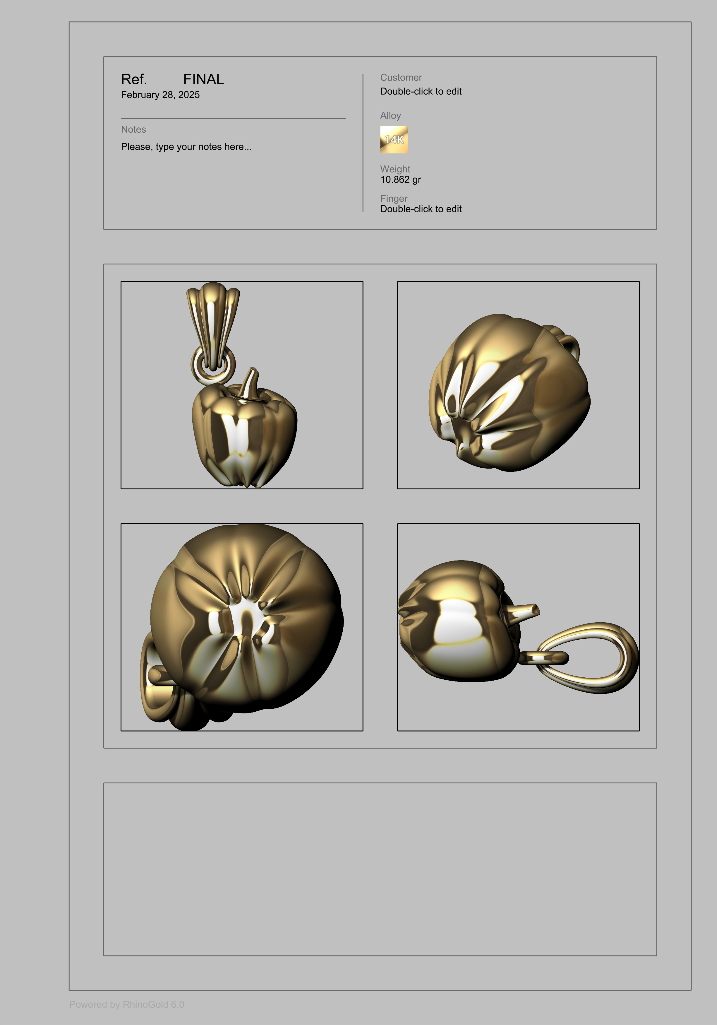  bell pepper  Pendant fruit puffed  charm  Necklace  jewelry 3D print model_10