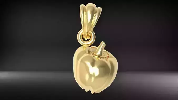  bell pepper  Pendant fruit puffed  charm  Necklace  jewelry 3D print model
